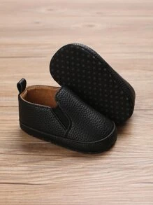 0-1 Years Old Baby Boys' Black Slip-On Soft Sole Shoes, Bestseller - Black - View 2