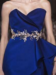 1 件復古合金和水鑽婚禮腰帶,帶有珍珠和水晶,適合新娘或晚禮服