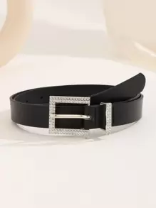Thắt lưng vuông đính đá trang trí cho nữ, dùng cho váy/quần jean, thắt lưng đen thời trang dùng hàng ngày cho Halloween, mùa hè, mùa thu, mùa đông, Halloween - màu đen - Xem 1