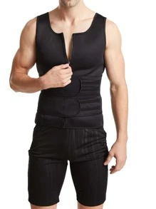 Sports Outdoor 1pc Men Synthetic Rubber Sports Corset Shapewear Waist Trainer Corset - Black - View 1