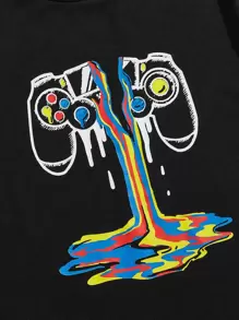 Manfinity VCAY Men Cartoon Graphic Tee - Black - View 4