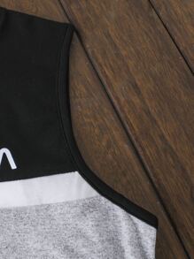 Boys Letter Graphic Colourblock Tank Top - Multicolor - View 3