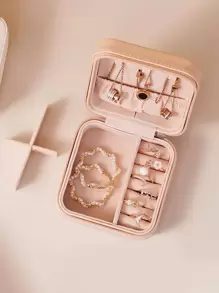 1pc Jewelry Box, Mini Jewelry Box, Travel Portable Jewelry Organizer, Gift For Back To School