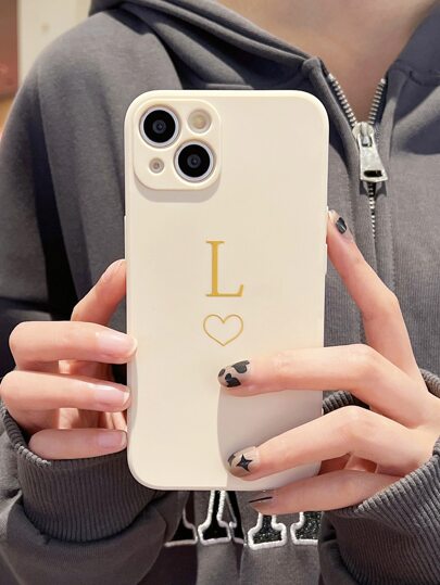 Letter Graphic Phone Case Compatible With iPhone15/15Plus/15Pro/15Promax