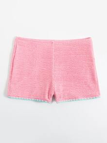 鞭针褶饰比基尼泳裤，适合夏季海滩度假