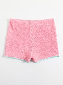 鞭针褶饰比基尼泳裤，适合夏季海滩度假