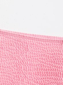 鞭针褶饰比基尼泳裤，适合夏季海滩度假