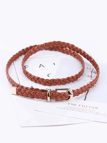 Cinturón con diseño trenzado - Marrón - Ver 4