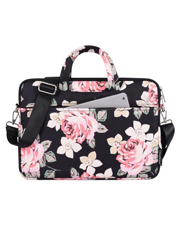 canvas artisan Housse d'ordinateur portable imprimé rose artisanal en canevas, résistante aux chocs, housse d'ordinateur portable mince et étui d'ordinateur portable étanche, sacs d'ordinateur portable, mallettes pour ordinateur portable compatibles avec MacBook