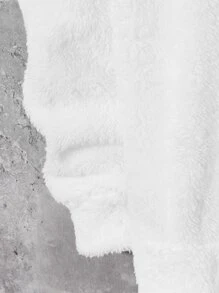 GENTILAND Men Expression Embroidery Teddy Hoodie - White - View 4