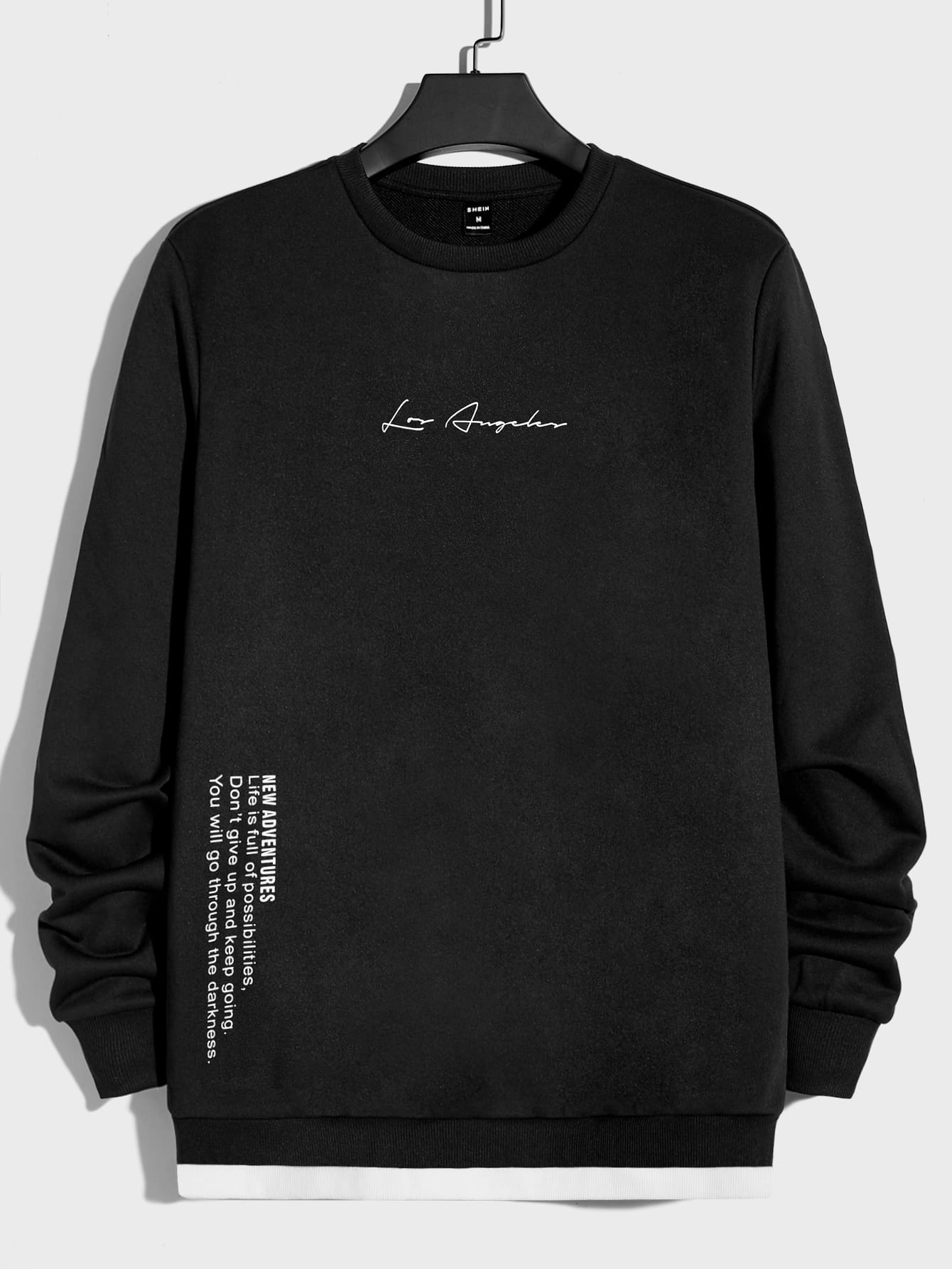 Manfinity Men Slogan Graphic Sweatshirt - Black - View 1
