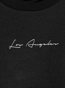 Manfinity Men Slogan Graphic Sweatshirt - Black - View 3