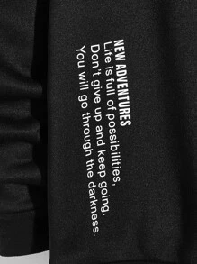 Manfinity Men Slogan Graphic Sweatshirt - Black - View 4