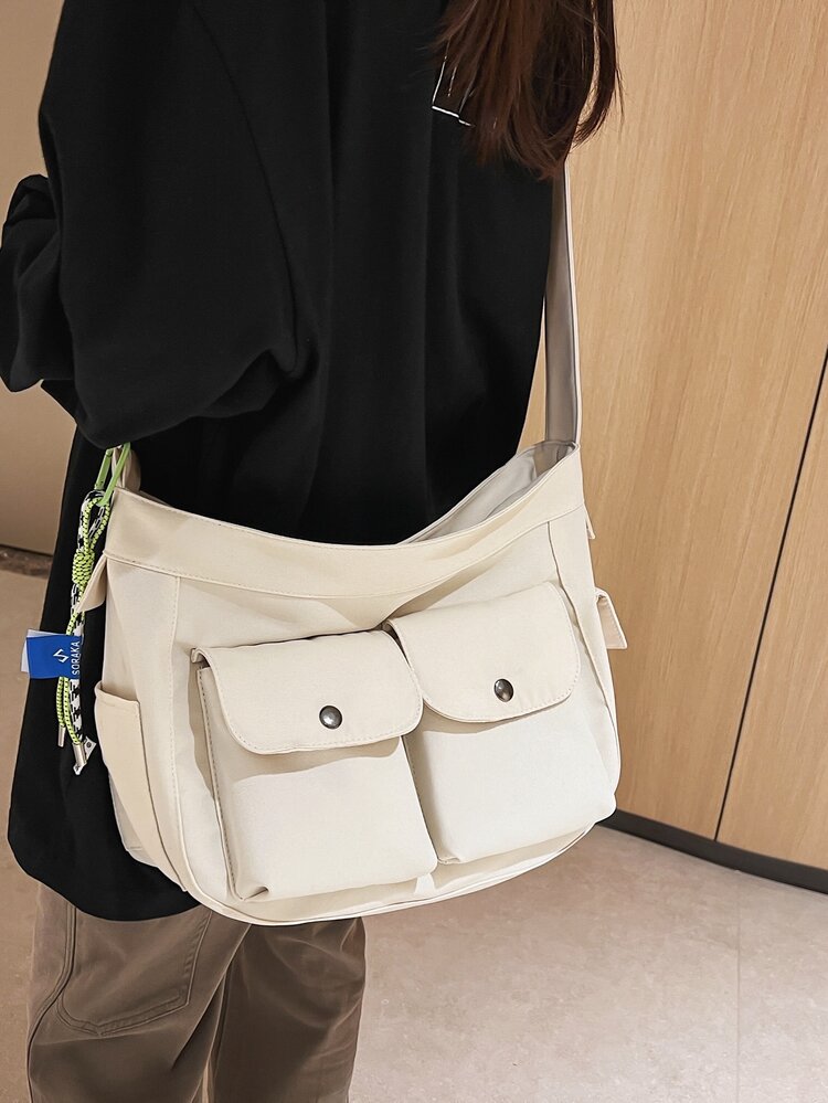 多隔間流浪包 - 米色 - 查看 6