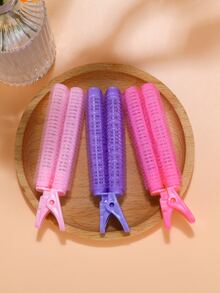 Mujer 3 piezas Clip de rodillo de pelo unicolor - Multicolor - Ver 2