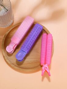 Mujer 3 piezas Clip de rodillo de pelo unicolor - Multicolor - Ver 3