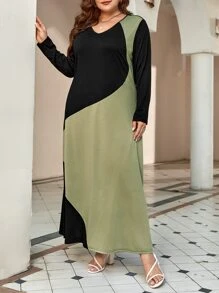 SHEIN LUNE Đầm Plus Size Khối Màu Giải trí - Nhiều màu - Xem 3