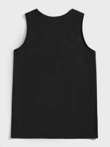 GENTILAND Men Geo Print Tank Top - Black - View 2