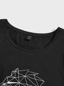 GENTILAND Men Geo Print Tank Top - Black - View 5