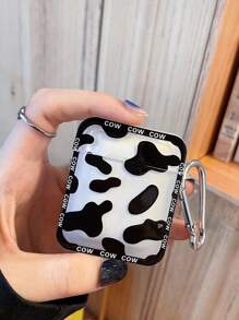 Animal Print 1pc Cow Pattern Case Compatible With AirPods Compatible With Airpods1/2 AirPods Pro - Multicolor - View 2