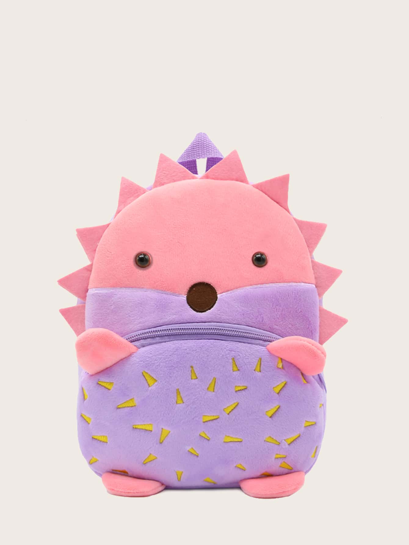 1 pieza Mochila de peluche de erizo morado de dibujos animados, adecuada para niños y niñas de 2 a 4 años para jugar - Púrpura malva - Ver 1
