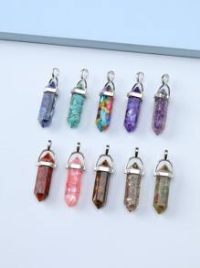 10入組/套時尚幾何DIY吊墜適合女士DIY首飾製作 - 彩色 - 查看 2