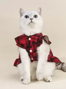 Petsin Christmas Bubble Sleeve Pet Dress 1pc - Multicolor - View 1