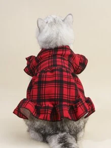 Petsin Christmas Bubble Sleeve Pet Dress 1pc - Multicolor - View 2