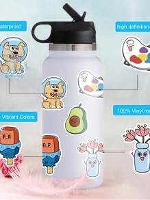 104 piezas Pegatina con estampado de dibujos animados - Multicolor - Ver 4