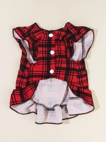 Petsin Christmas Bubble Sleeve Pet Dress 1pc - Multicolor - View 5