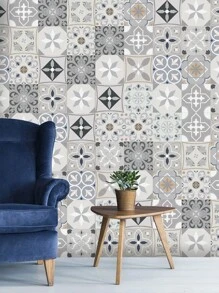 1roll Mandala Pattern Waterproof Self-adhesive Wall Paper - Multicolor - View 5