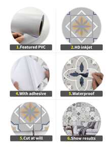 1roll Mandala Pattern Waterproof Self-adhesive Wall Paper - Multicolor - View 7