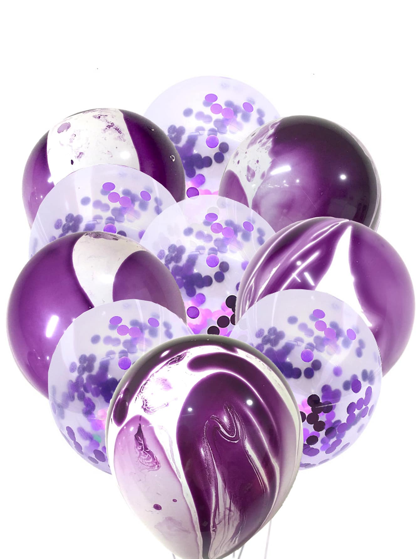 11入組金屬質感裝飾氣球 - 彩色 - 查看 1