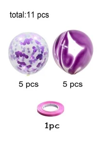 11入組金屬質感裝飾氣球 - 彩色 - 查看 4