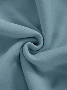 Manfinity Dauomo Men Kangaroo Pocket Drawstring Thermal Hoodie - Dusty Blue - View 5