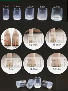 4pcs Transparent High Heel Shoe Heel Anti-slip And Anti-wear Protective Cover