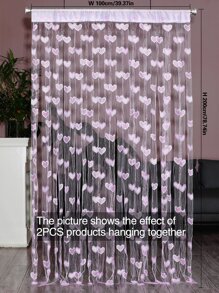 1入组滌綸流蘇門簾派對用現代心形圖案門簾 - 粉色 - 查看 3