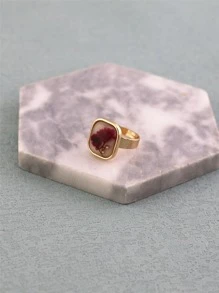 Flower Detail Square Decor Ring - Multicolor - View 2