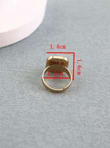 Flower Detail Square Decor Ring - Multicolor - View 3