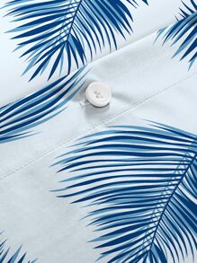 Men Tropical Print Shirt - Blue - View 6