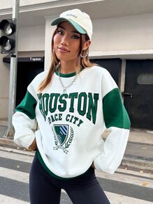 SHEIN Unity Letter Graphic Drop Shoulder Sweatshirt,Long Sleeve Tops Graduation,Back To School,Graduation,Teacher For Women,Back To School Pullover Fall Sweatshirt - White - View 4