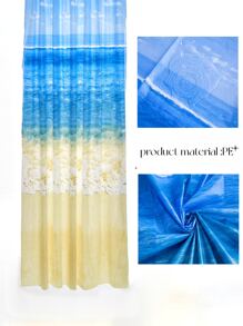 Sea Print Shower Curtain - Multicolor - View 3