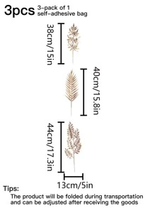 Simulated Plastic Willow Leaves, Hsinchu Leaves, Bayberry Leaves 1pc Each - Gold - View 3