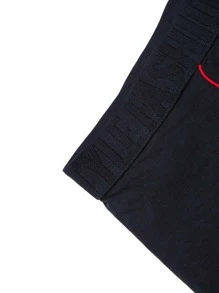 Hombres 3 piezas Calzoncillos boxer con estampado de letra - Negro - Ver 7