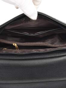 Túi vai màu trơn Có thể điều chỉnh được Thanh lịch - màu đen - Xem 6