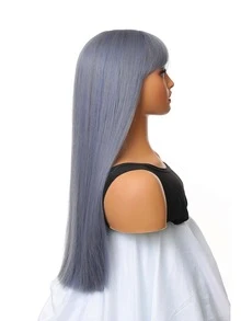 Tóc giả tổng hợp dài thẳng có tóc mái - Màu dương cầm - Xem 4