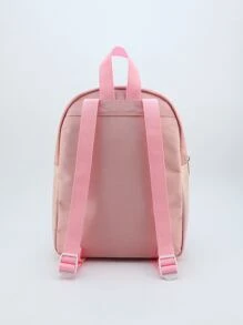 Chicas Mochila con corazón con diseño de parche - Rosa - Ver 2