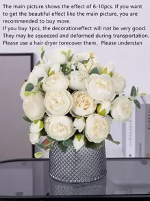 1 bó hoa/3 bó hoa mẫu đơn nhân tạo & bó hoa hỗn hợp, trang trí đám cưới, trang trí lớp học, trang trí nhà cửa, bình hoa, trang trí tiệc ngoài trời, lễ kỷ niệm sinh nhật, ngày lễ tình nhân, quà tặng - Nhiều màu - Xem 3