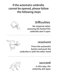 1 chiếc ô tự động chắc chắn, ô màu đen hiện đại cho ngoài trời - màu đen - Xem 6