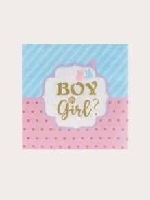 20 Chiếc/Bộ Khăn Ăn Dùng Một Lần Tiết Lộ Giới Tính, 13*13 Inch 2 Lớp, Khăn Ăn Tắm Cho Em Bé Thích Hợp Cho Bé Trai Hoặc Bé Gái Dùng Một Lần Màu Hồng Và Xanh Dương Tiết Lộ Giới Tính Đồ Dùng Trang Trí Tiệc Khăn Ăn Tiệc, Giáng Sinh - Nhiều màu - Xem 2